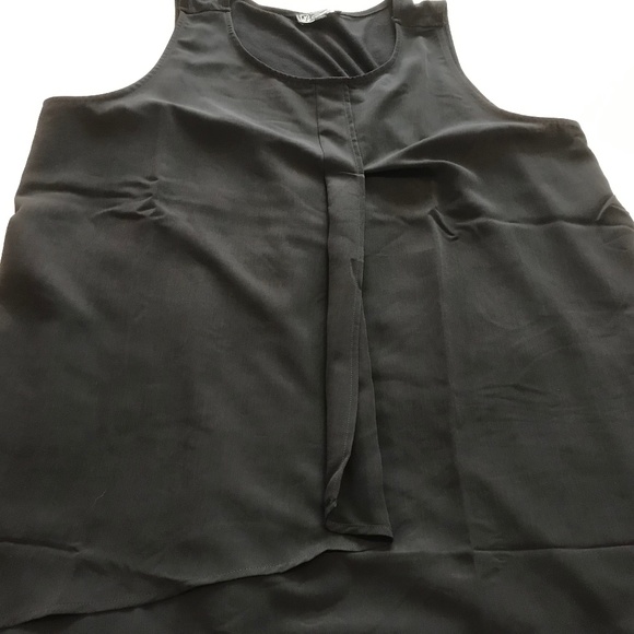 NWOT DG2 black double layer easy tank top with pleat detail (XL) - Picture 9 of 14